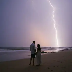 casal atingido por raio
